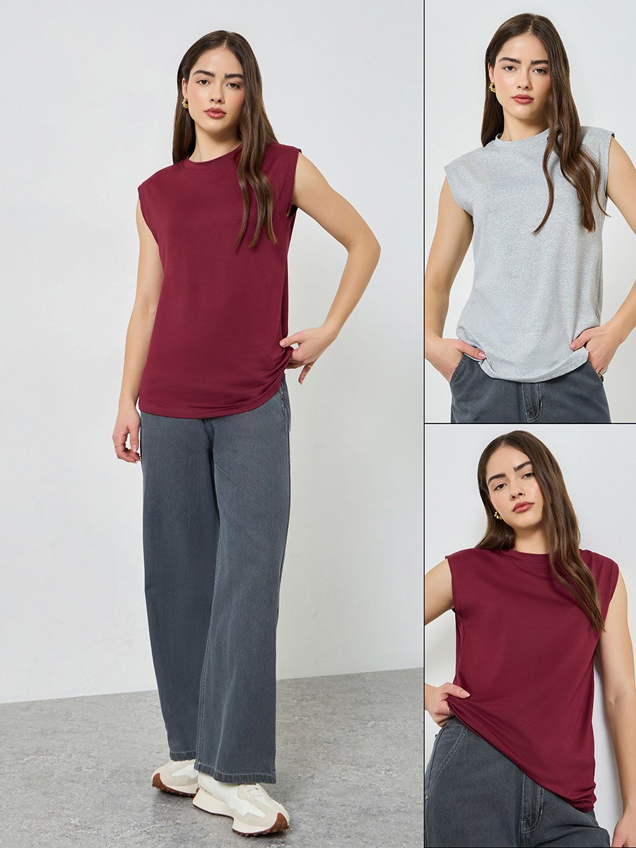 Pack of 2 - Sleeveless Basic T-Shirt