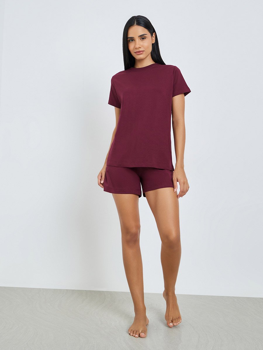 Pack of 3 - Solid Short Sleeve T-Shirt, Shorts and Pyjama Set