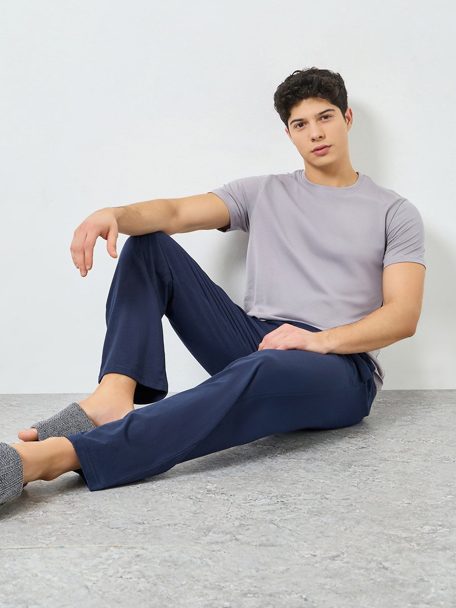 Men Back Printed T-Shirt and Pyjama Set