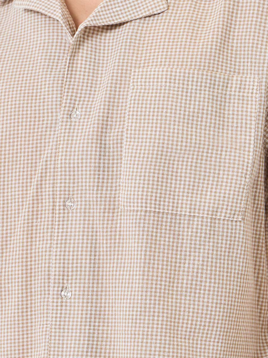 Men Cotton Checked Shirt and Shorts Set