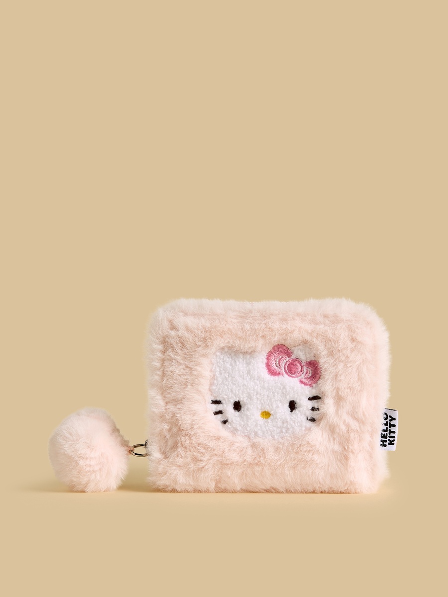 Hello Kitty Wallet with Pom-Pom Detail