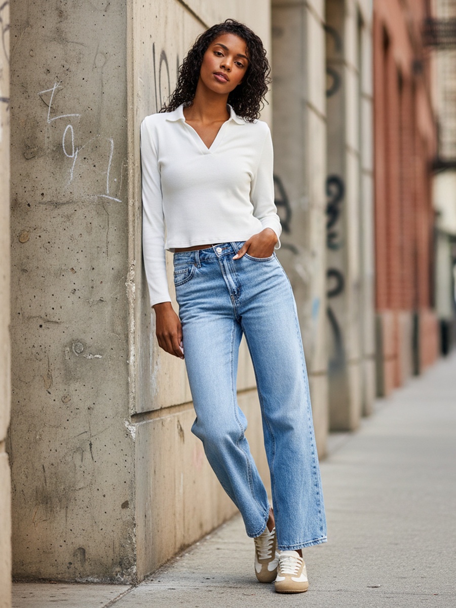 Ribbed Polo T-Shirt