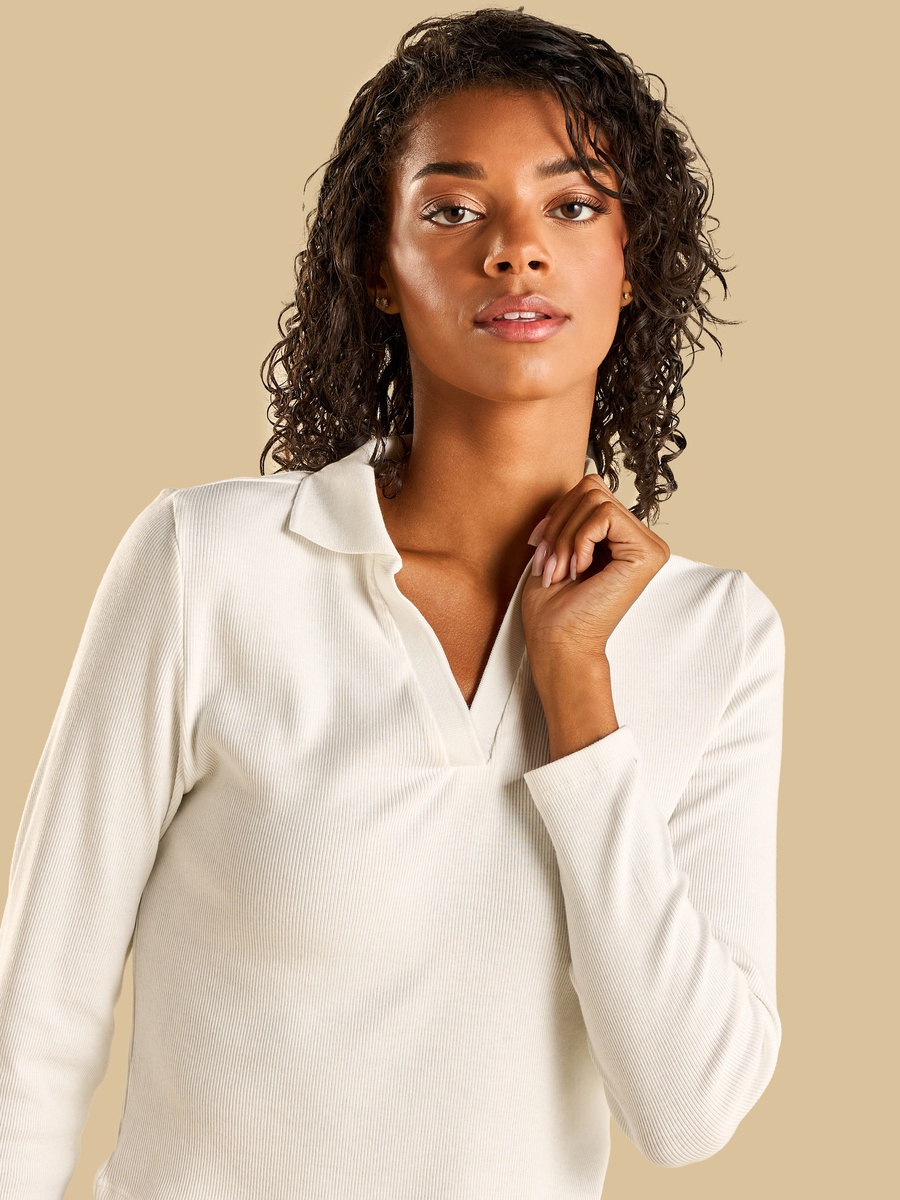 Ribbed Polo T-Shirt