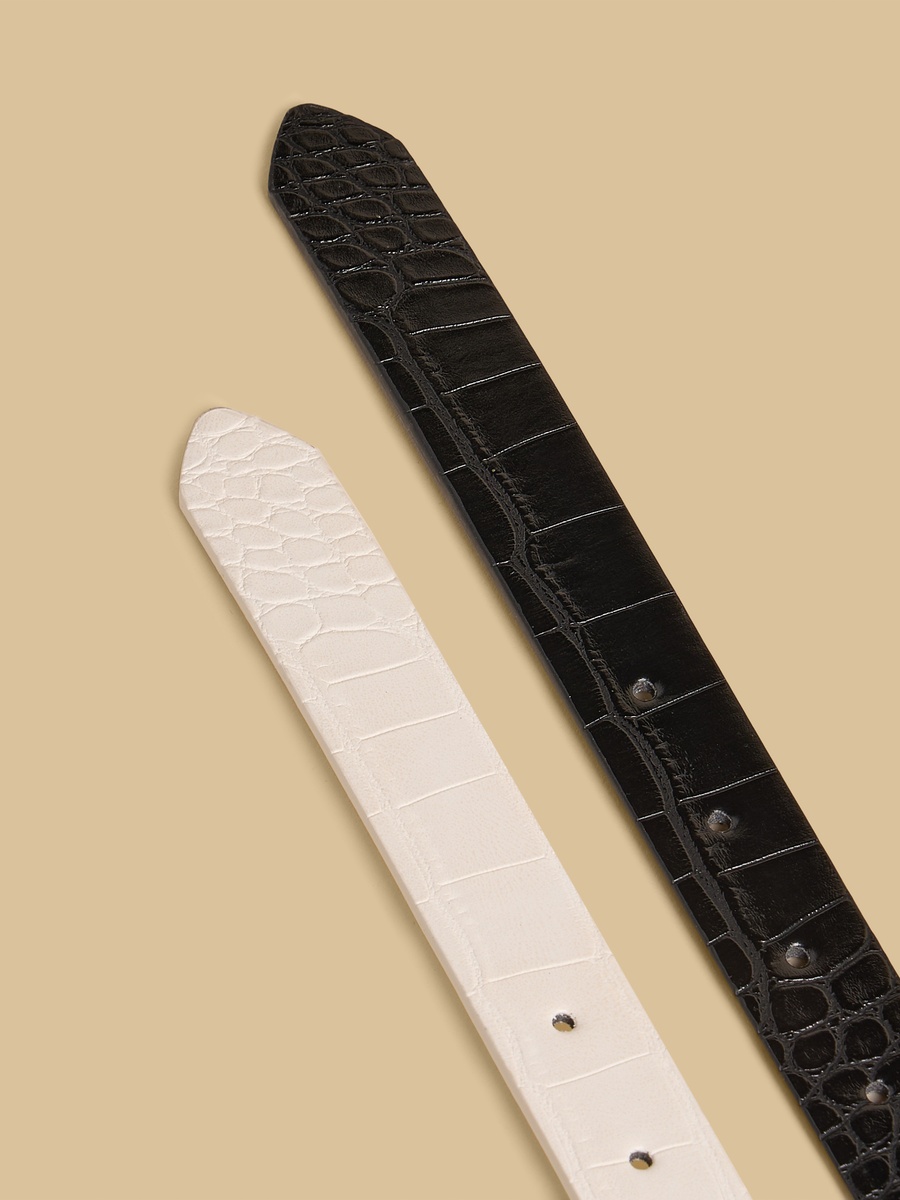 Pack of 2 - Textured Belt with Pin Buckle Closure
