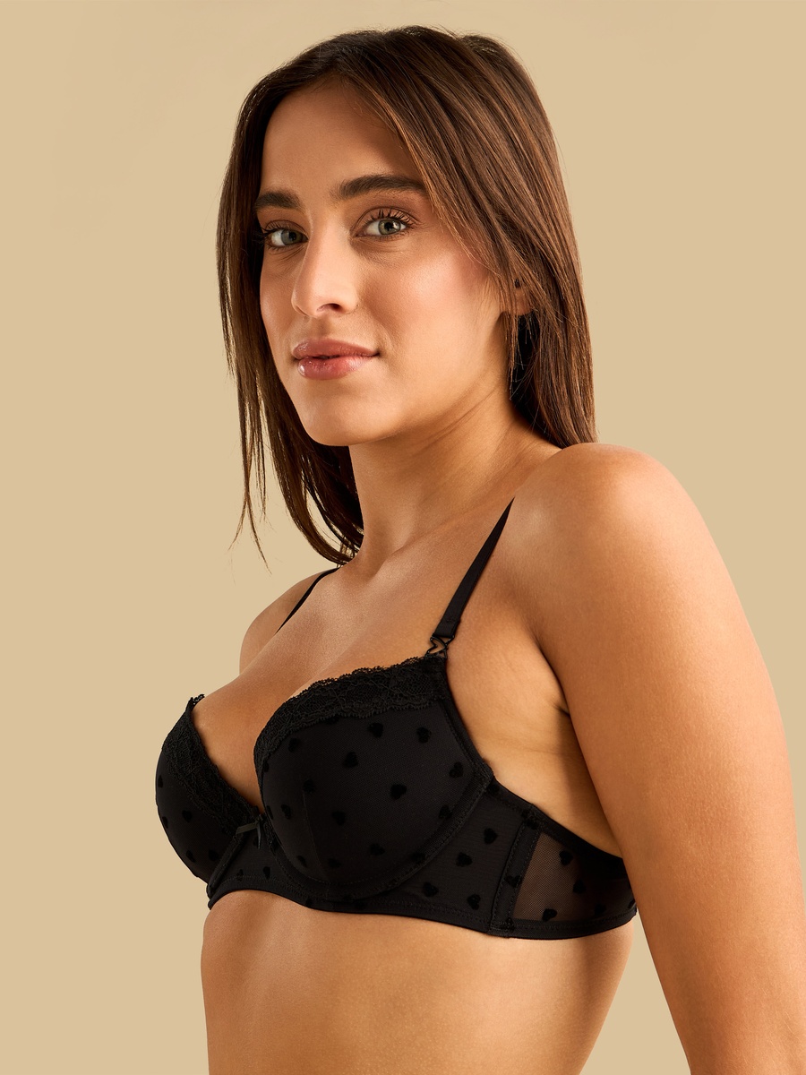 Mesh Wired Push-Up Demi Bra