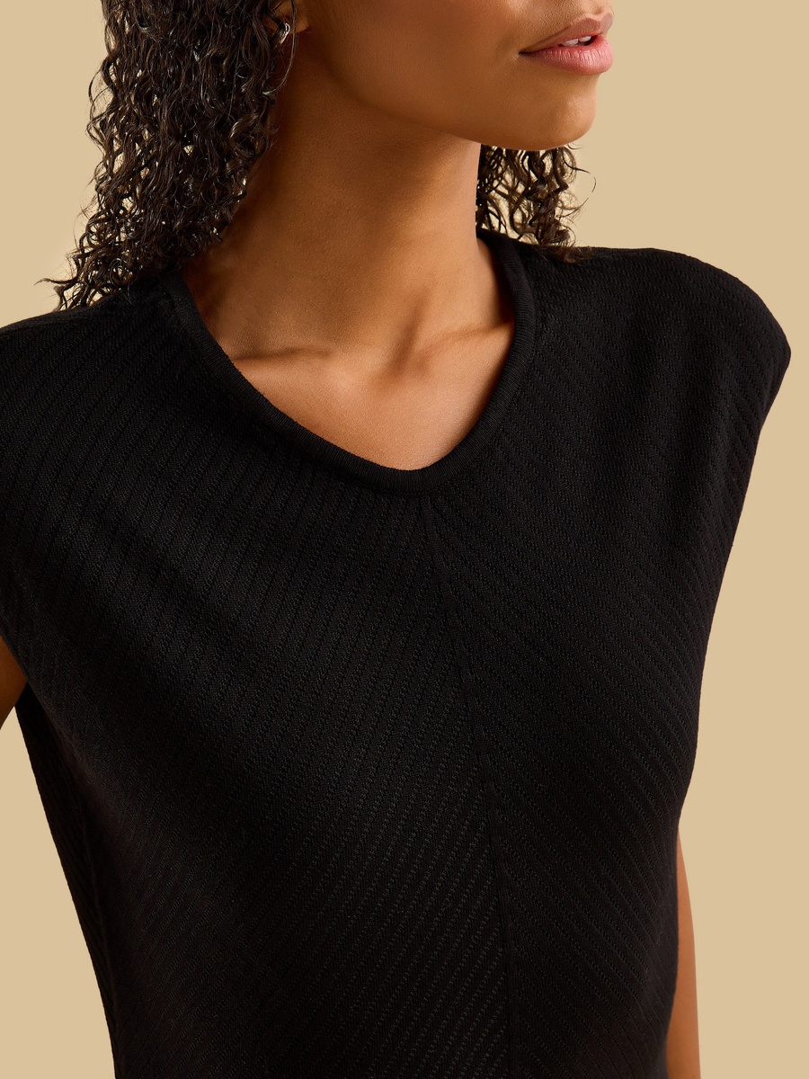 Ribbed Dress with Extended Sleeves