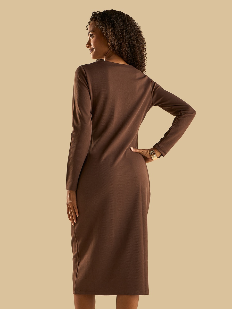Buckle Accent Twill Dress