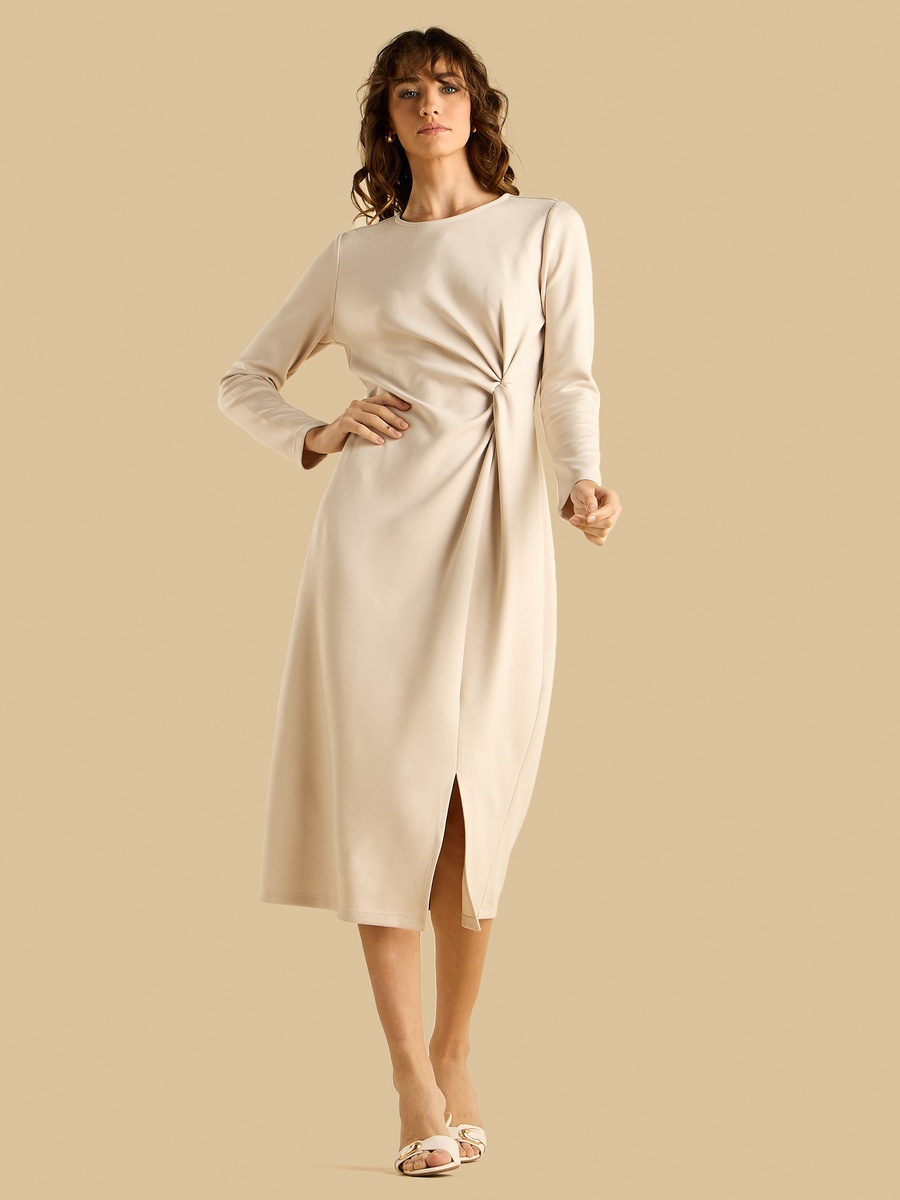 Knot Accent Dress with Slit