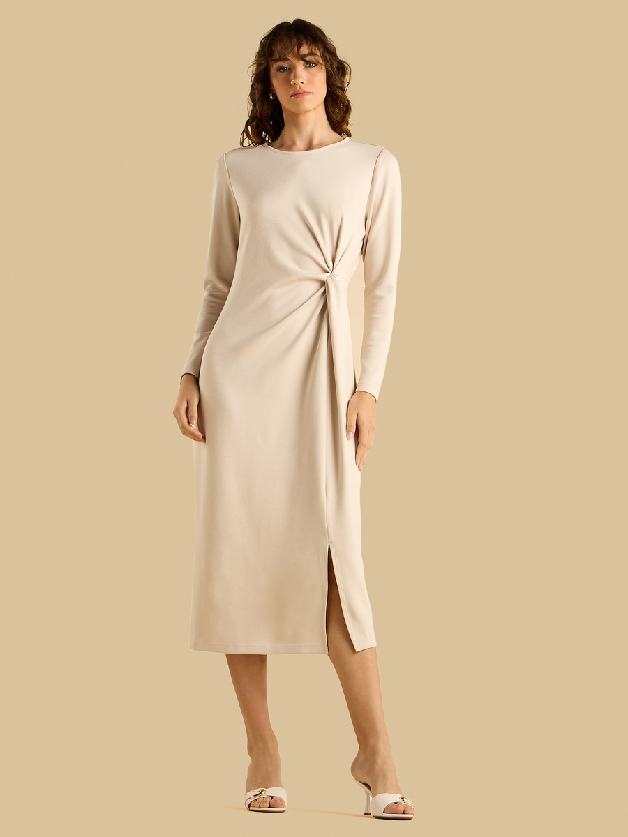 Knot Accent Dress with Slit
