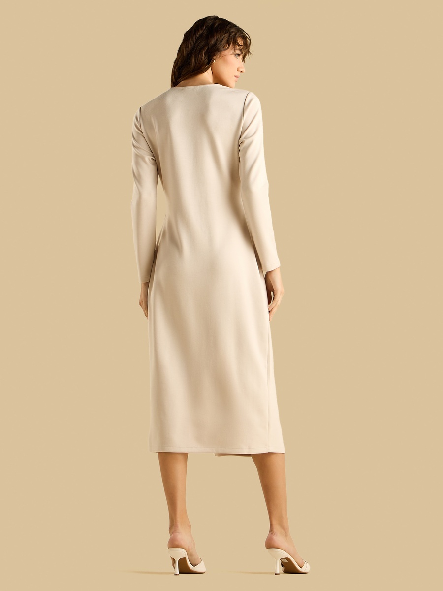 Knot Accent Dress with Slit