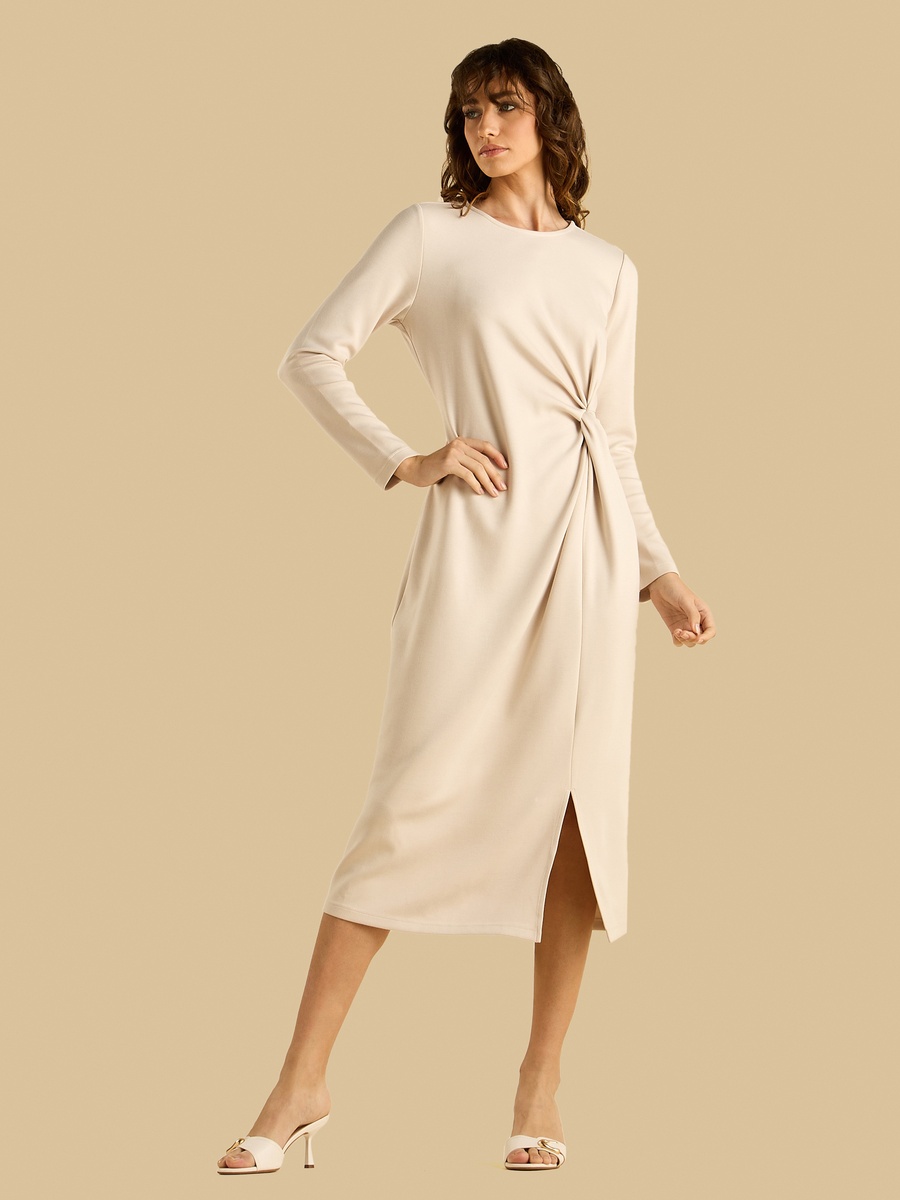 Knot Accent Dress with Slit