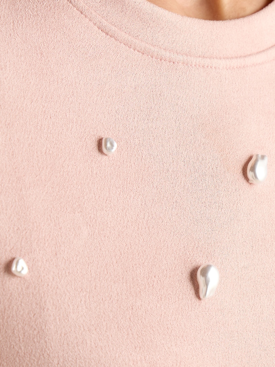 Pearl Embellished Suede Dress