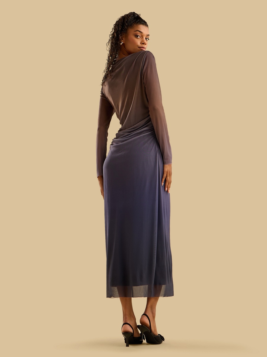 Ruched Mesh Dress