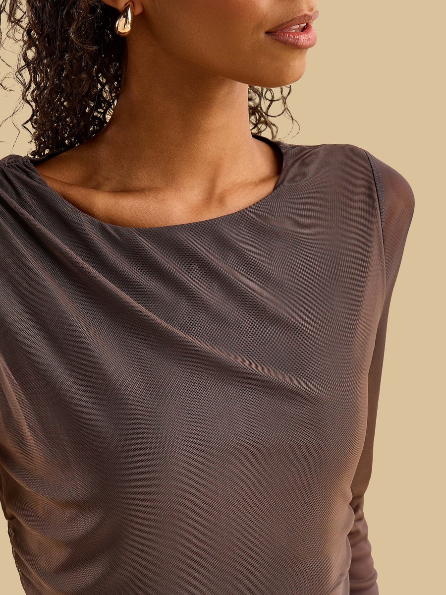 Ruched Mesh Dress