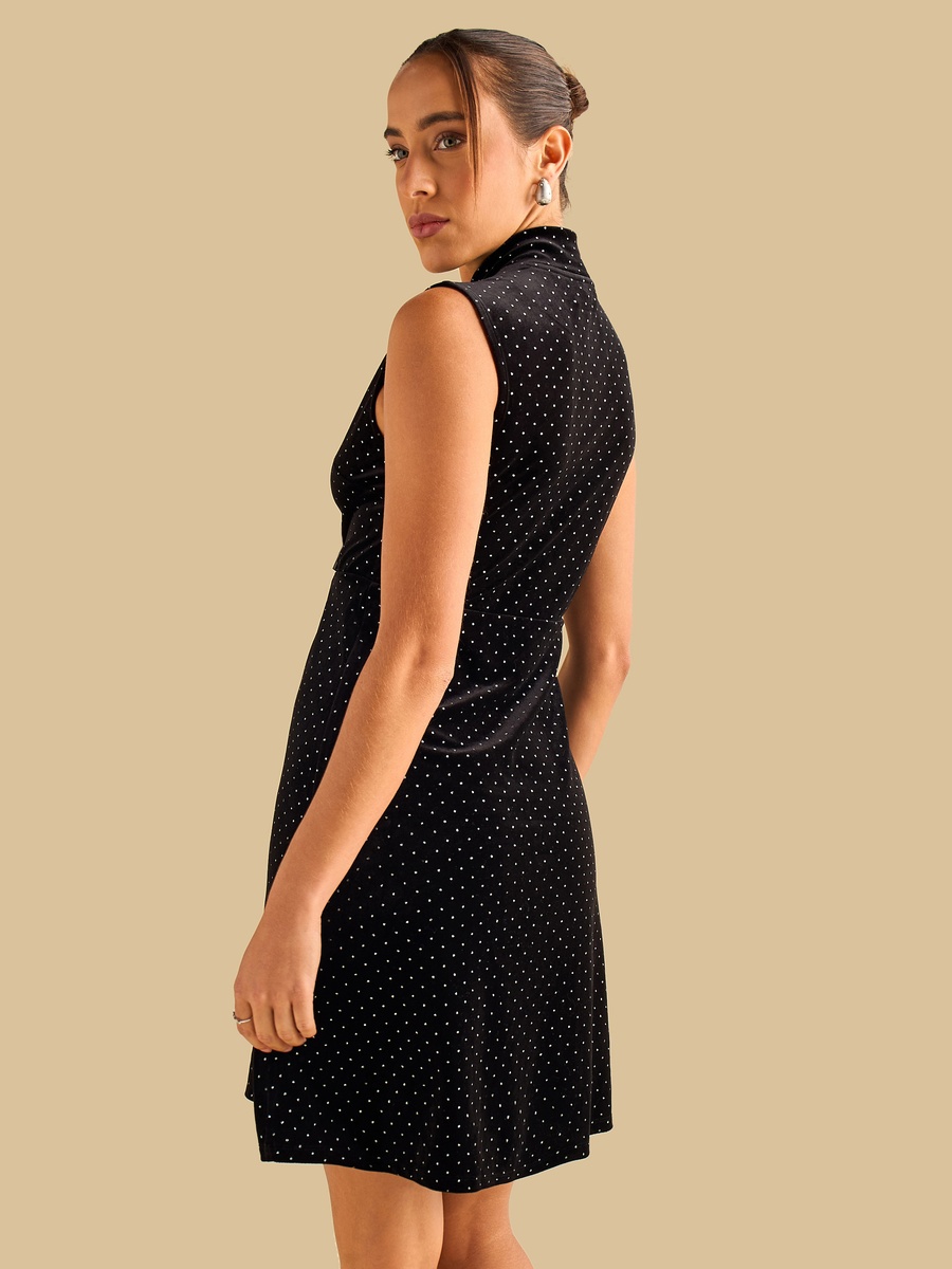 Foil Print Sleeveless Dress