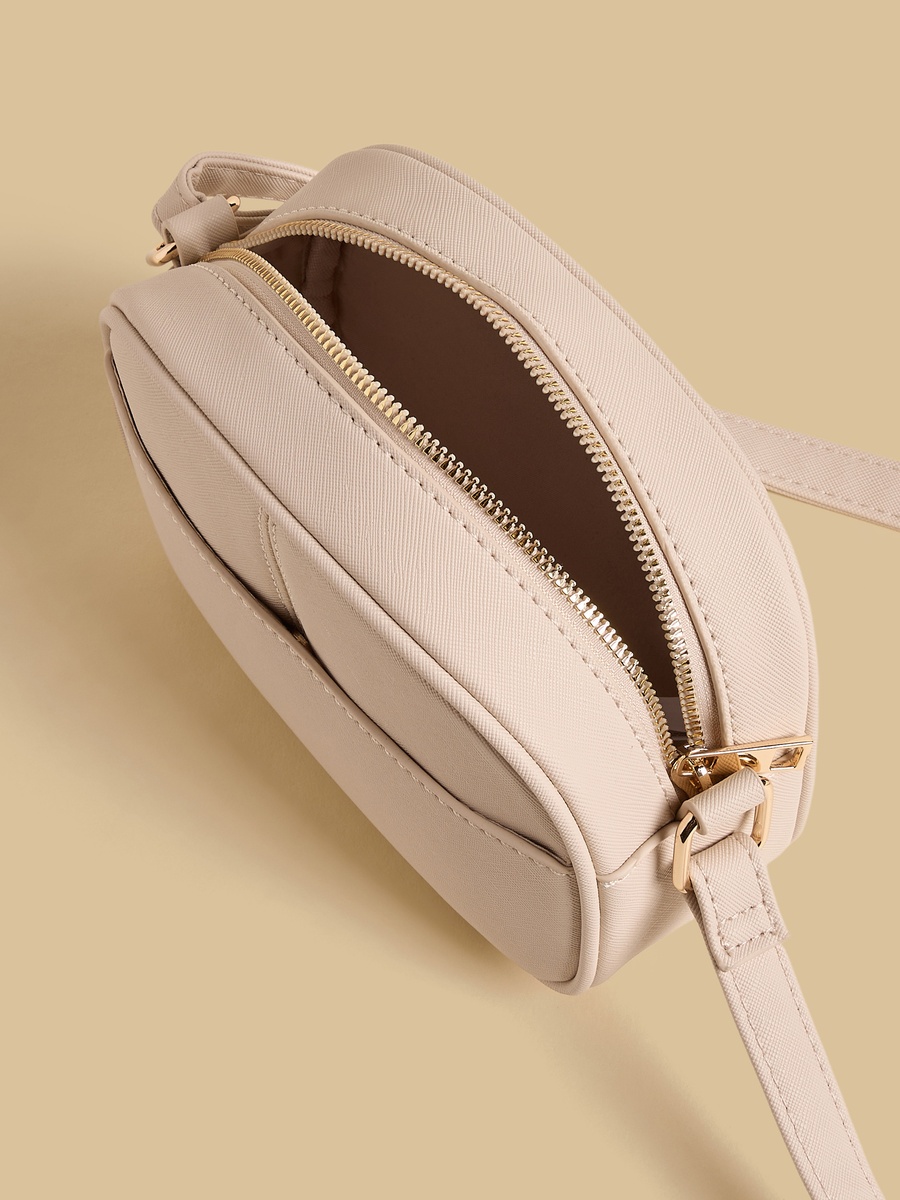 Panelled Crossbody Bag with Zip Closure