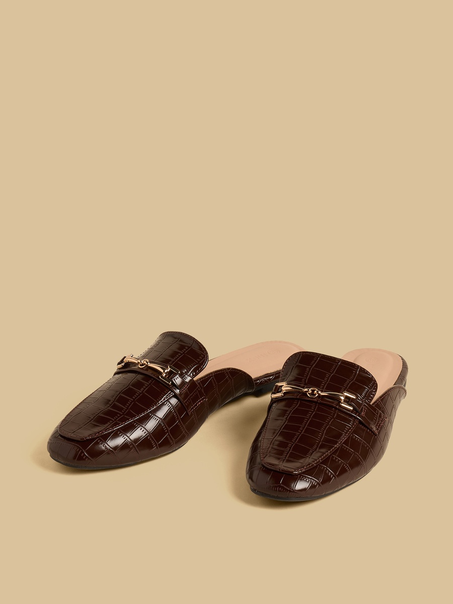 Textured Slip-On Mules