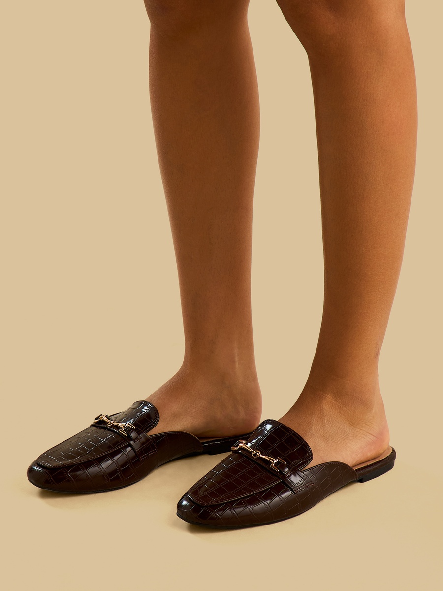 Textured Slip-On Mules