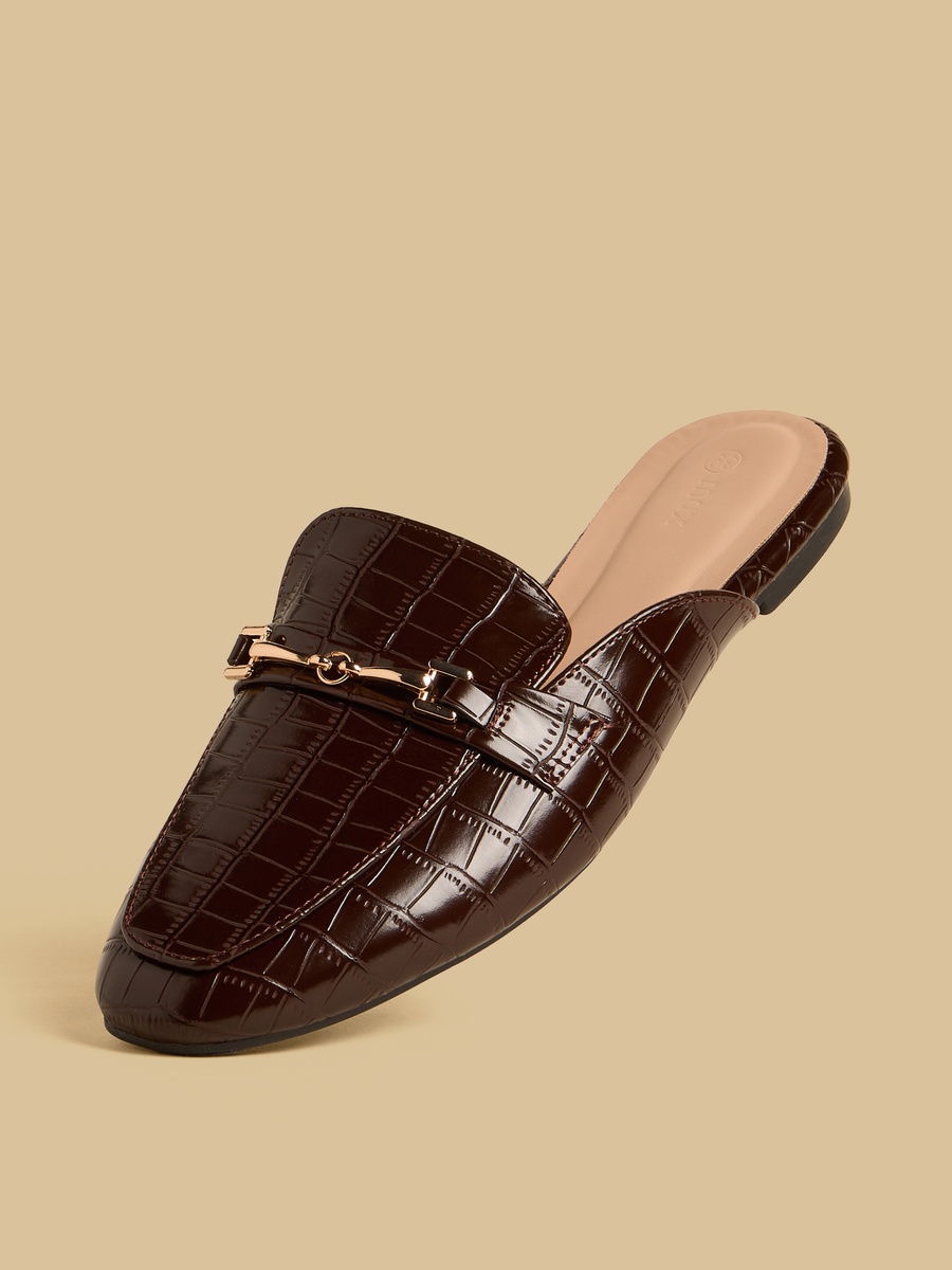 Textured Slip-On Mules