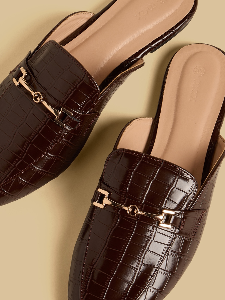 Textured Slip-On Mules
