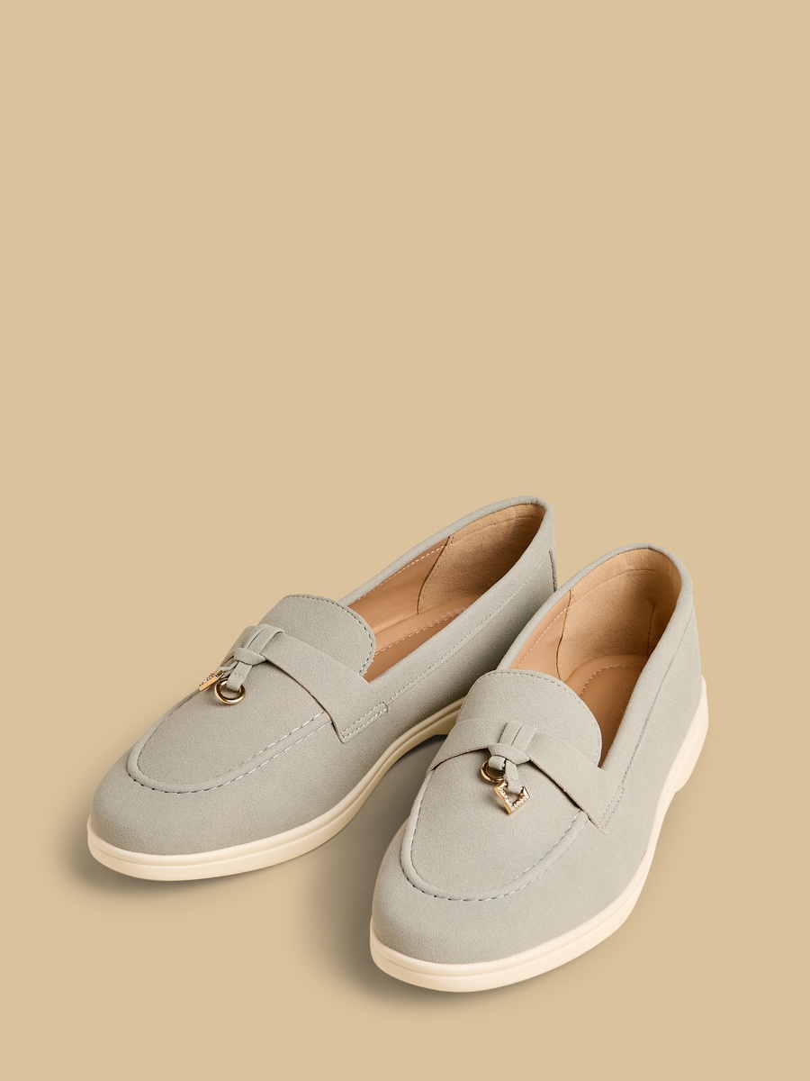 Metal Accent Slip-On Loafers