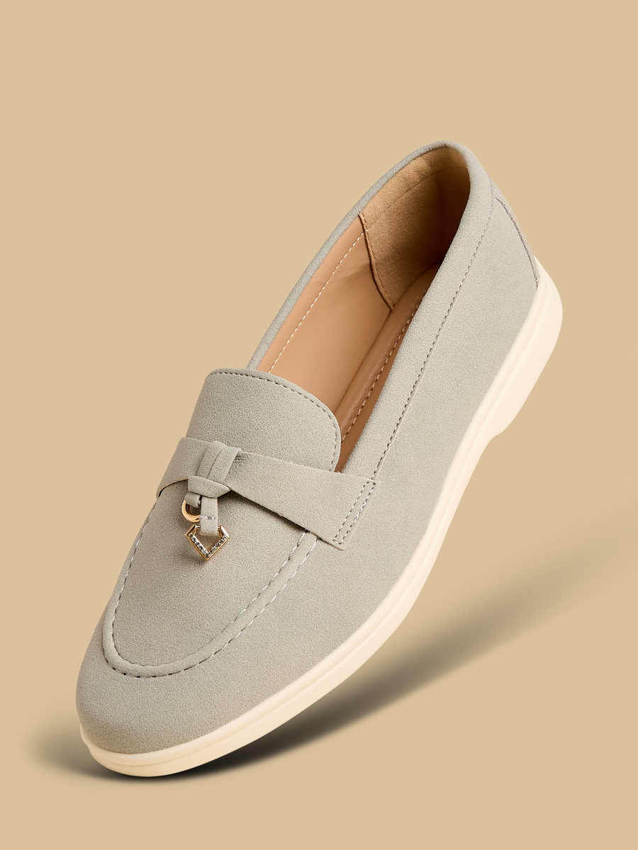 Metal Accent Slip-On Loafers