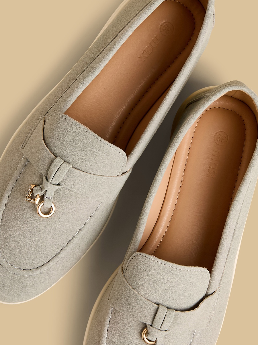Metal Accent Slip-On Loafers