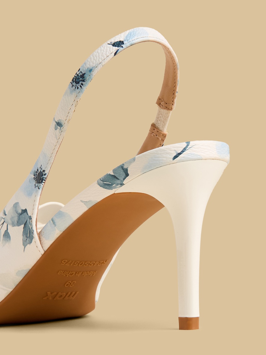 Bow Accent Slingback Sandals with Stiletto Heels
