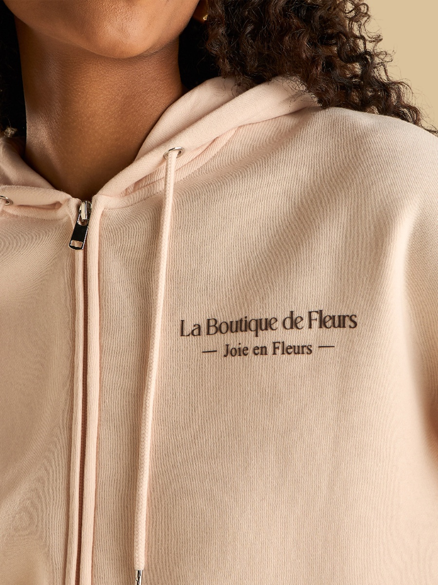 Floral Print Zip Through Hoodie
