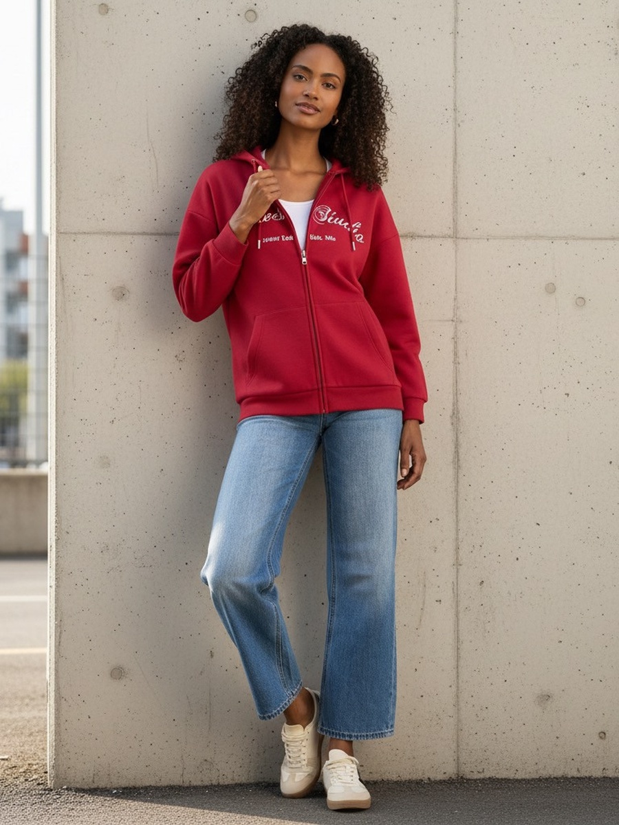 Wellness Studio Print Zip Through Hoodie