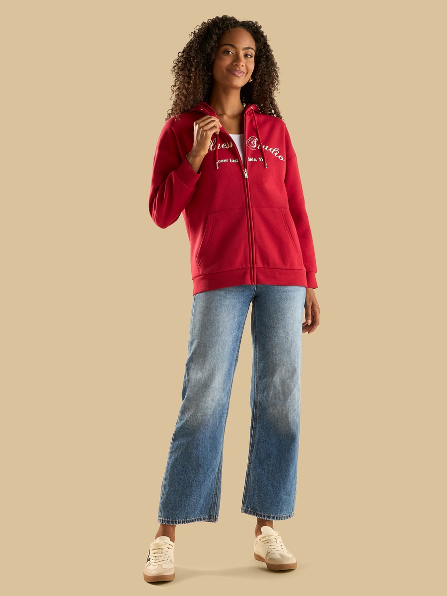 Wellness Studio Print Zip Through Hoodie