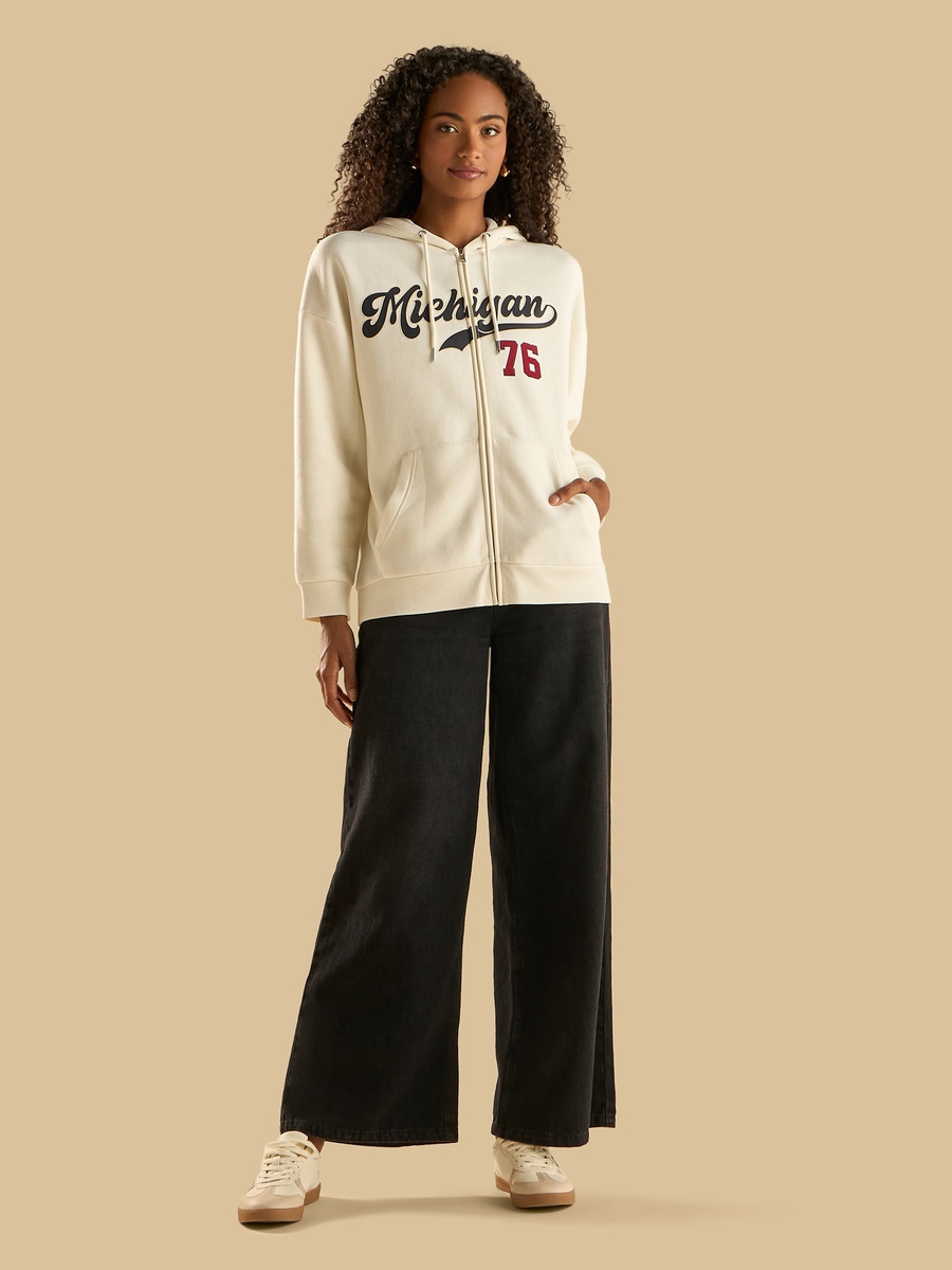 Michigan Print Zip Through Hoodie