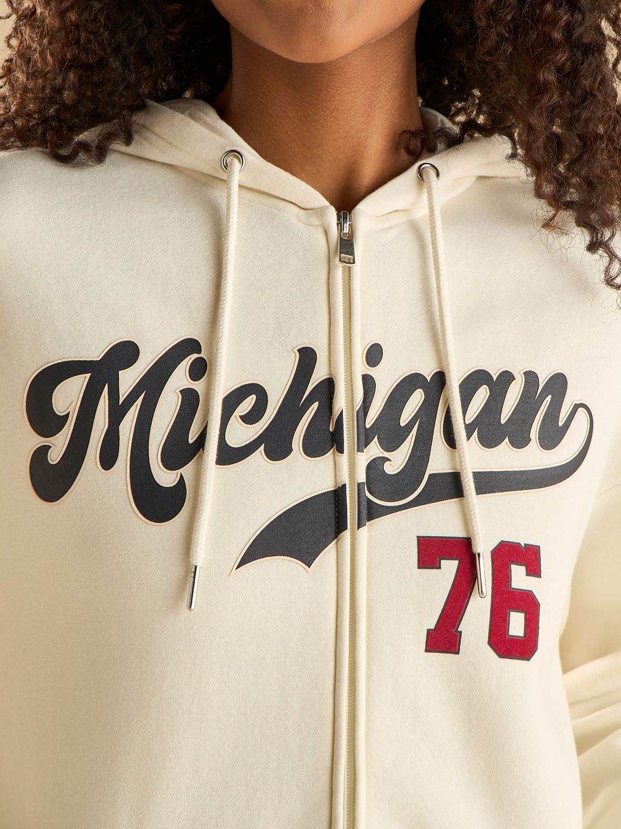 Michigan Print Zip Through Hoodie