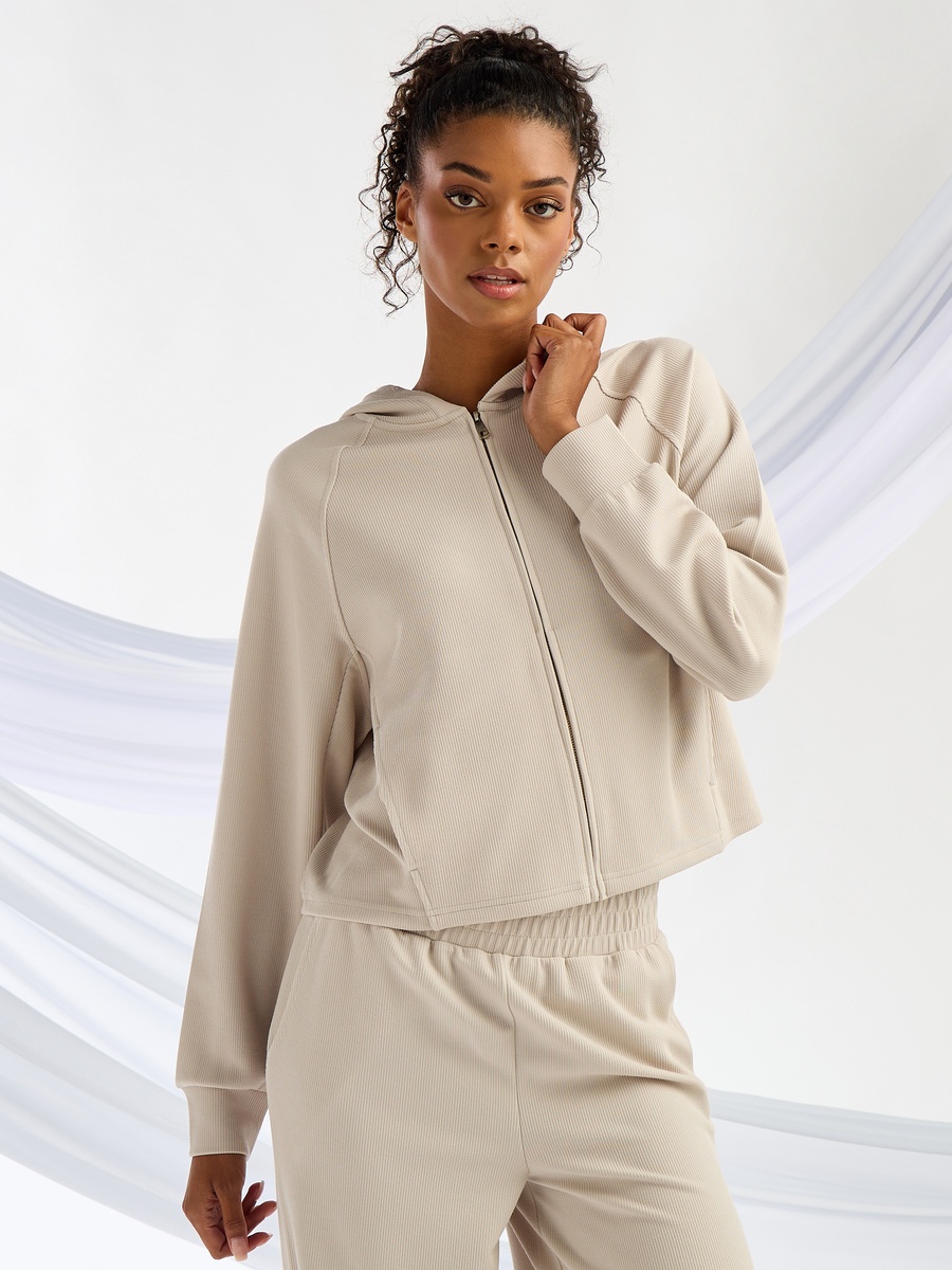 Ribbed Hooded Jacket
