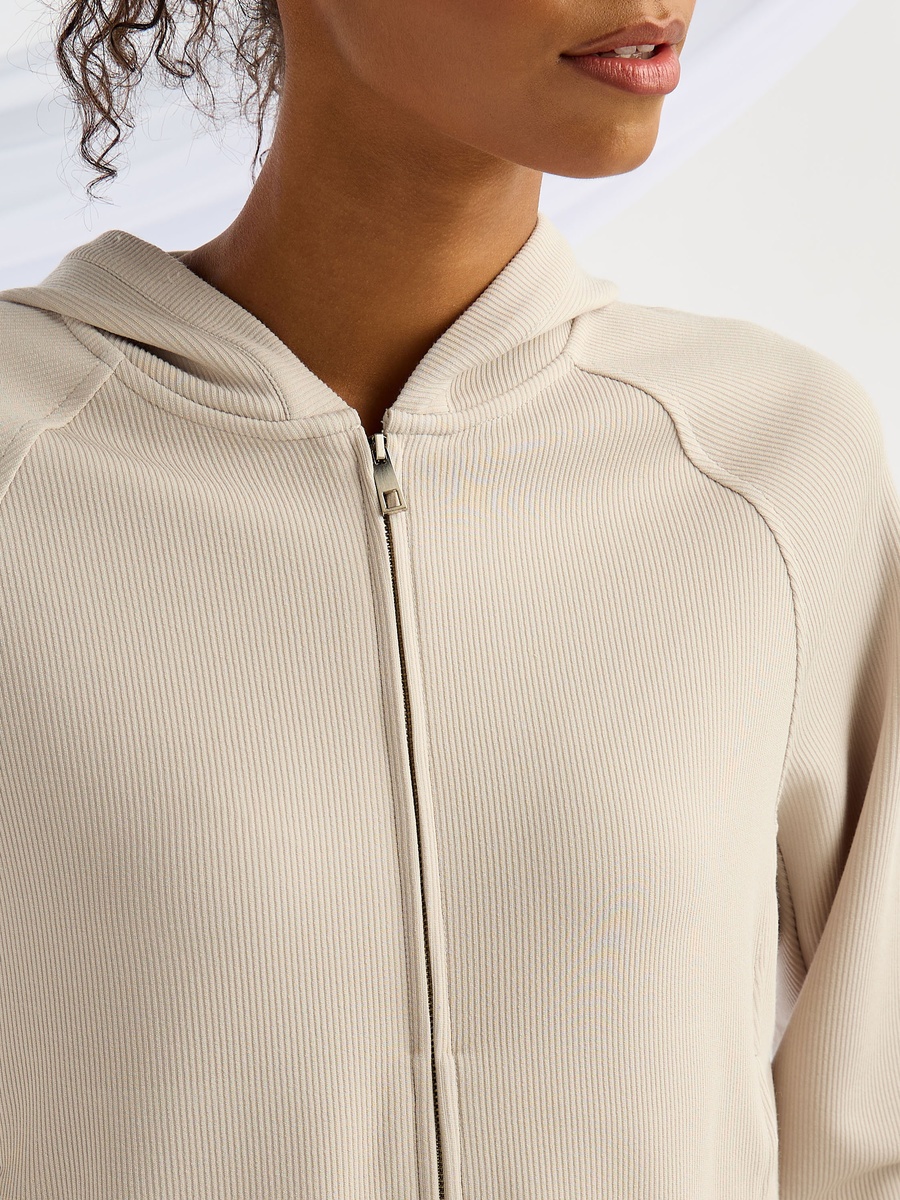 Ribbed Hooded Jacket