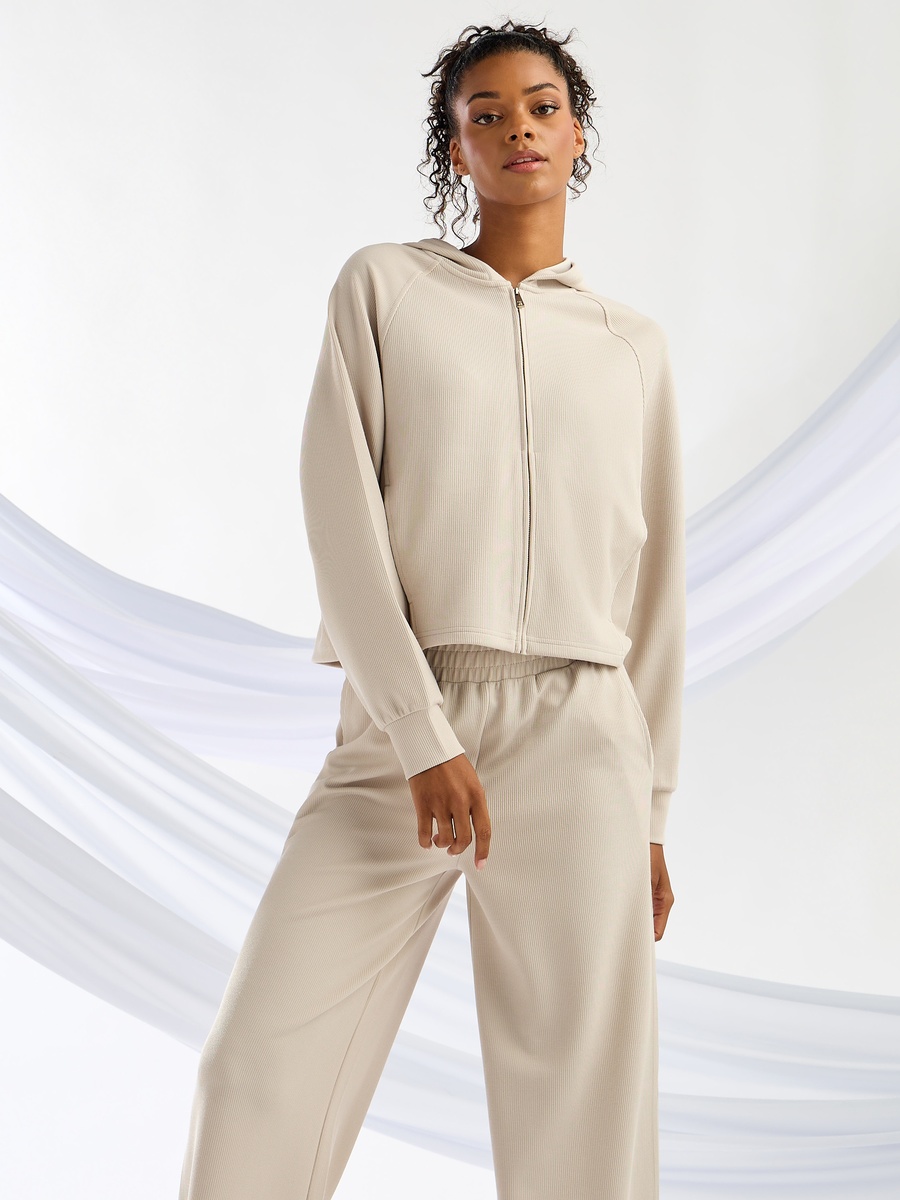 Ribbed Hooded Jacket