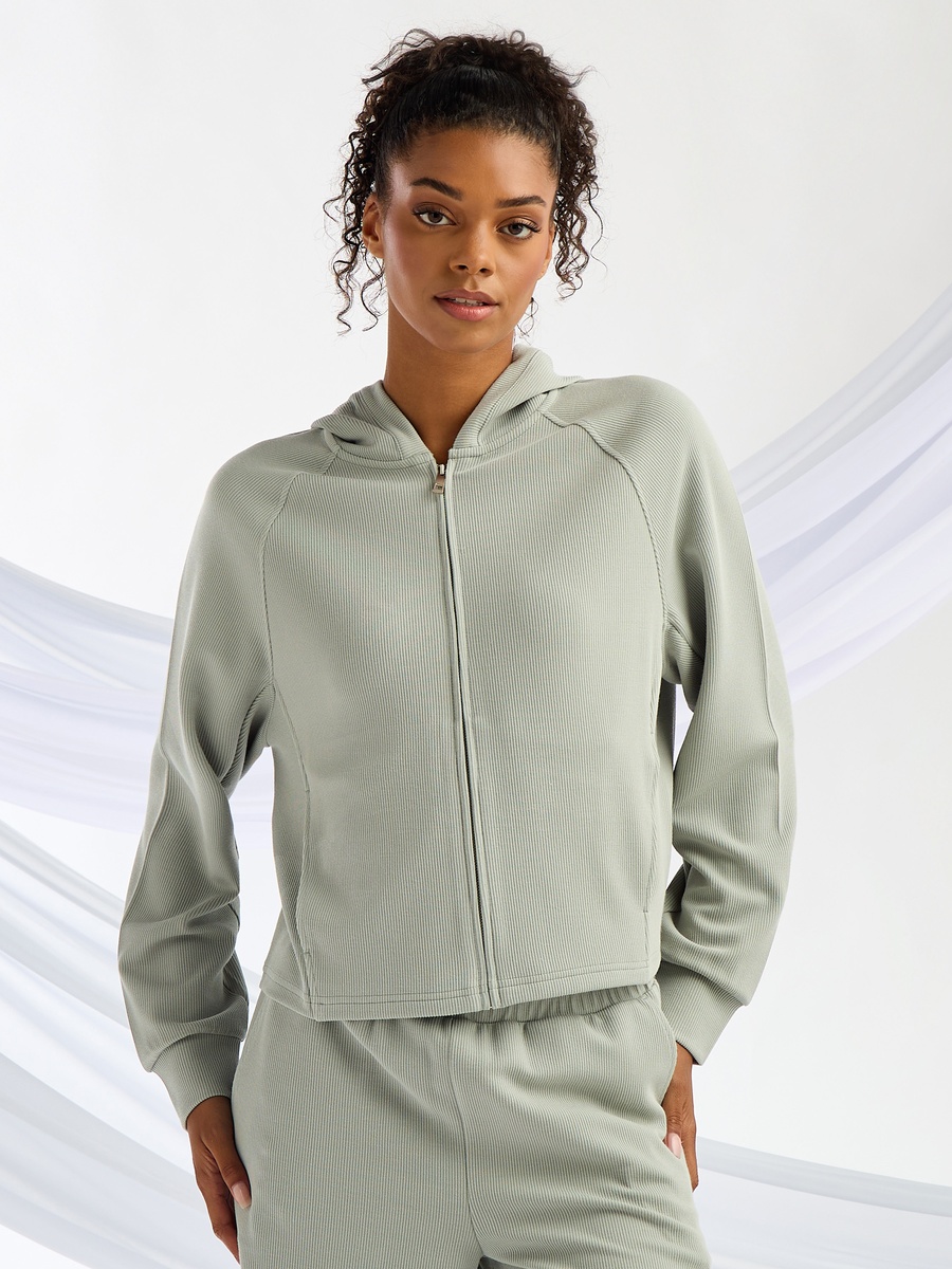 Ribbed Hooded Jacket