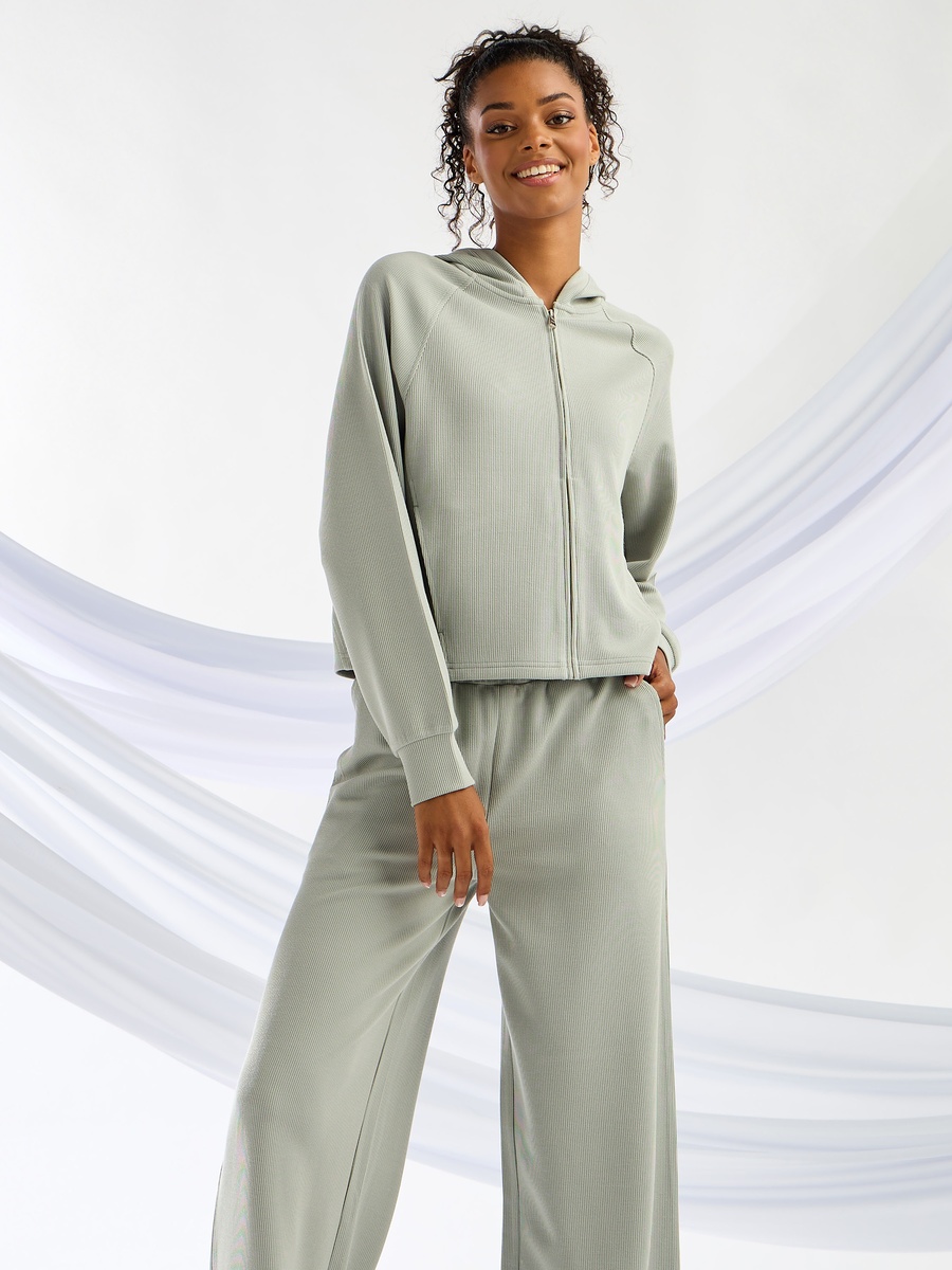 Ribbed Hooded Jacket