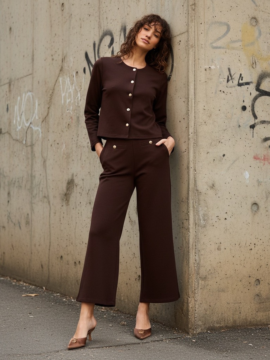 Button Accent Twill Jacket