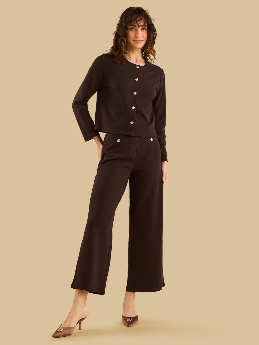 Button Accent Twill Jacket