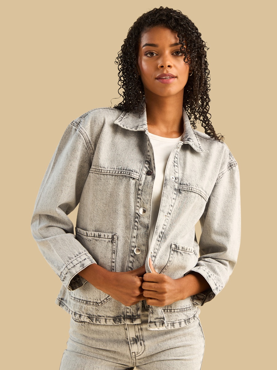 Acid Wash Shacket