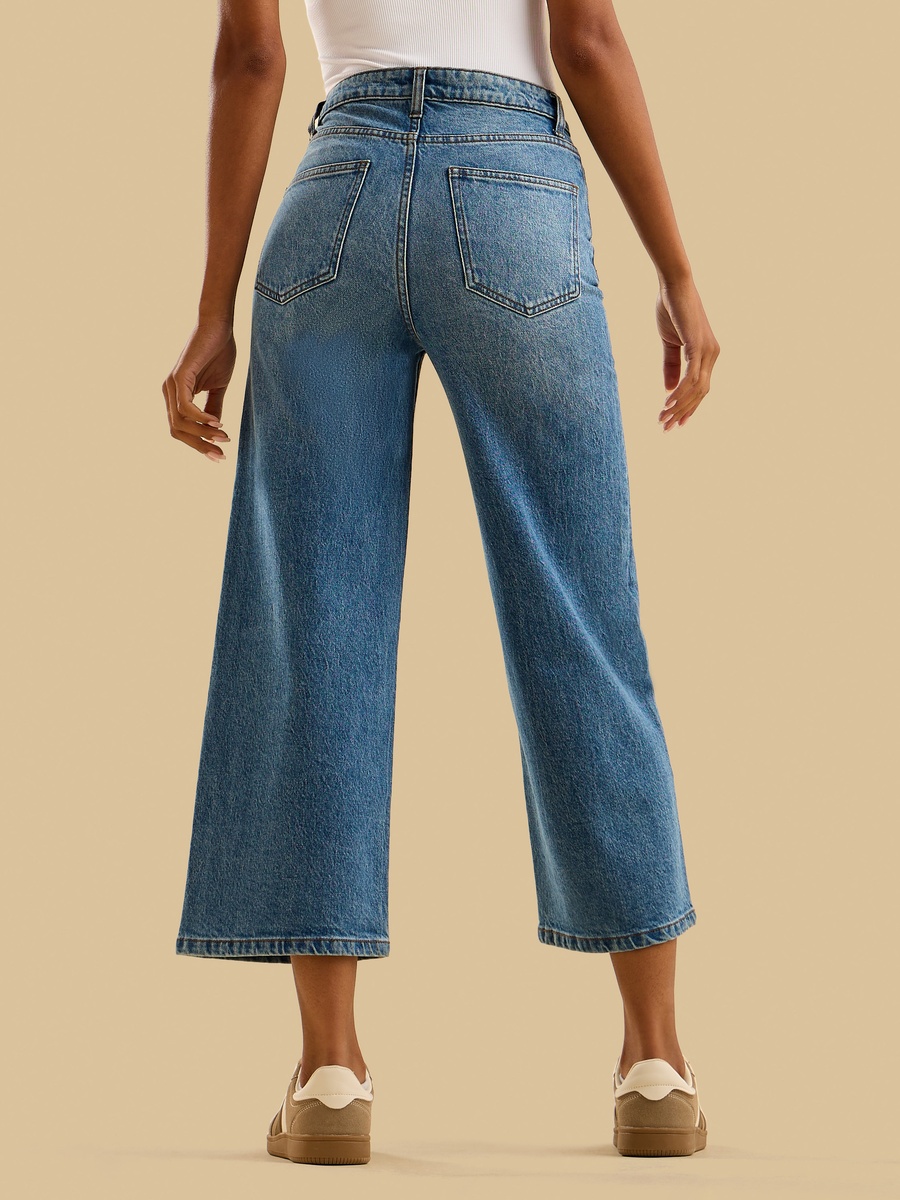 Wide Leg Cropped Jeans