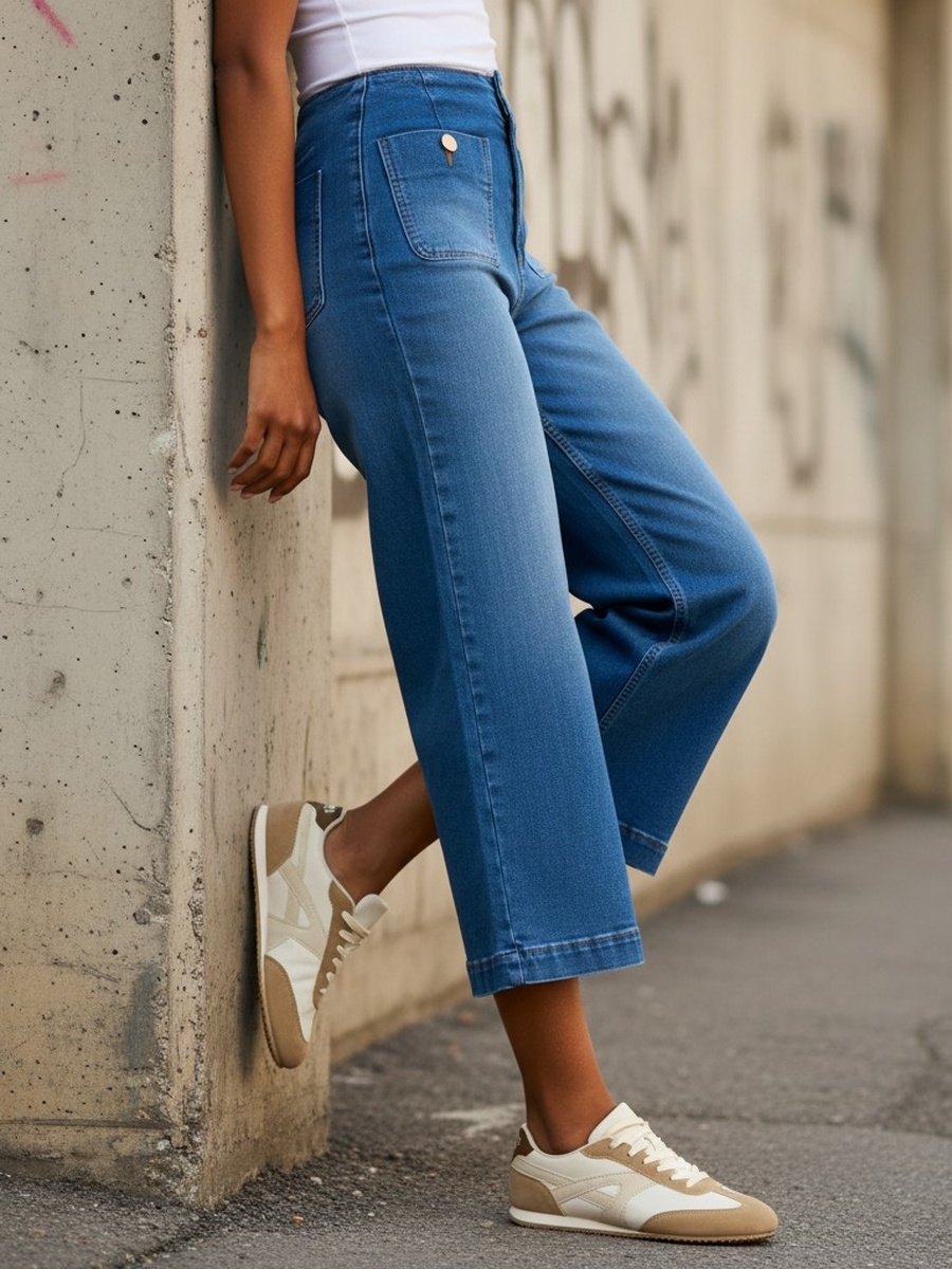 Marine Fit Cropped Jeans