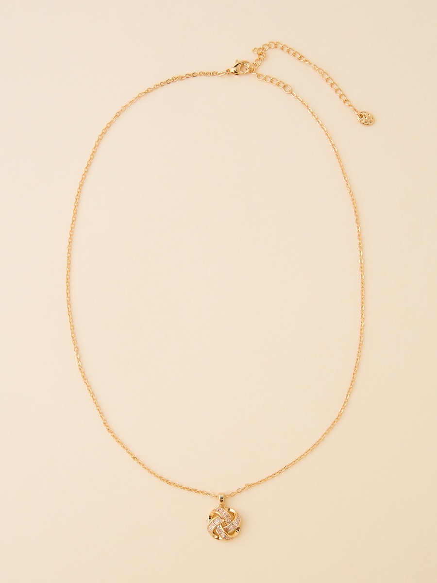 Knot Embellished Necklace with Earrings and Bracelet