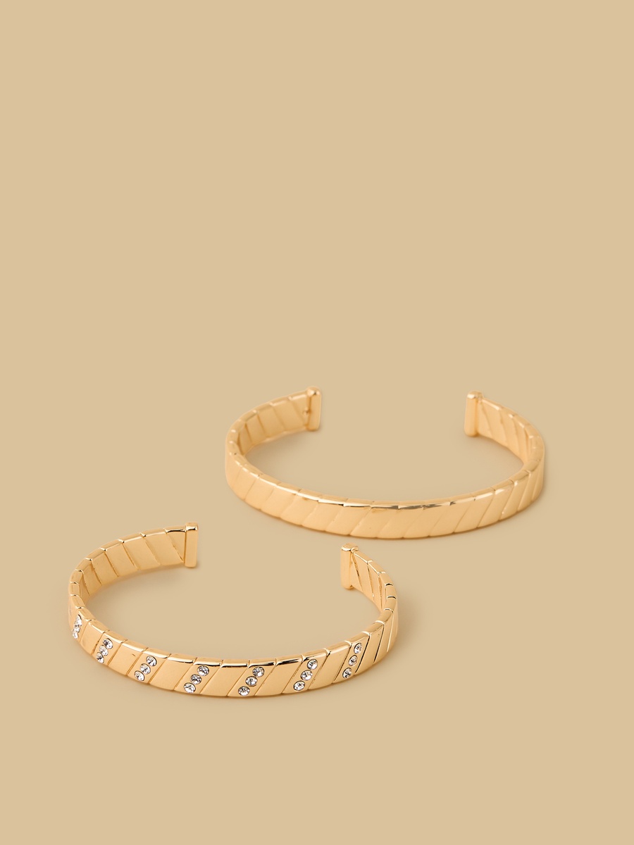 Pack of 2 - Metallic Cuff Bracelet