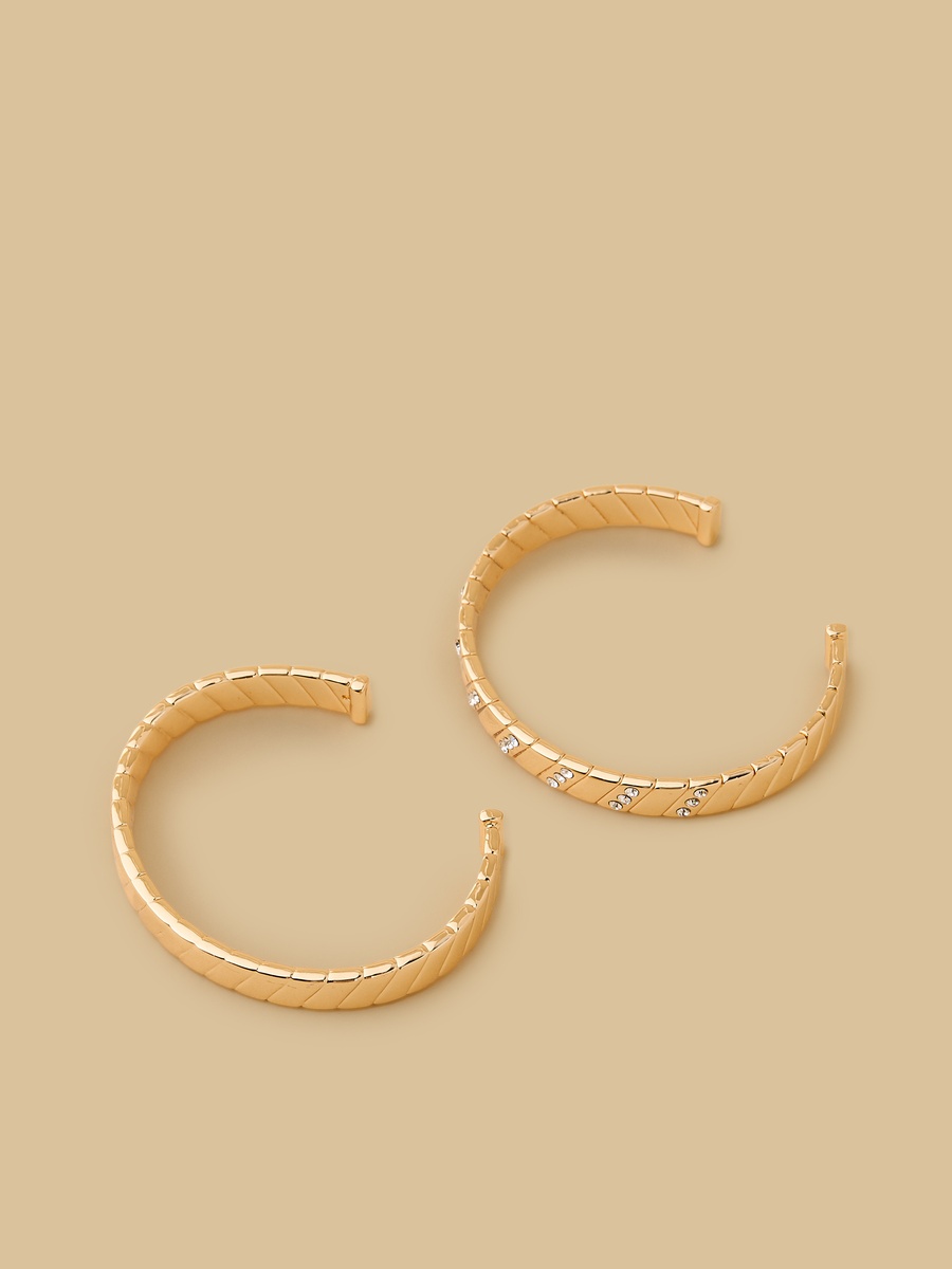 Pack of 2 - Metallic Cuff Bracelet