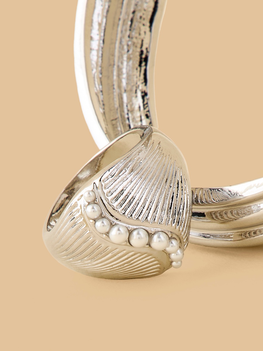 Metallic Bracelet and Ring Set