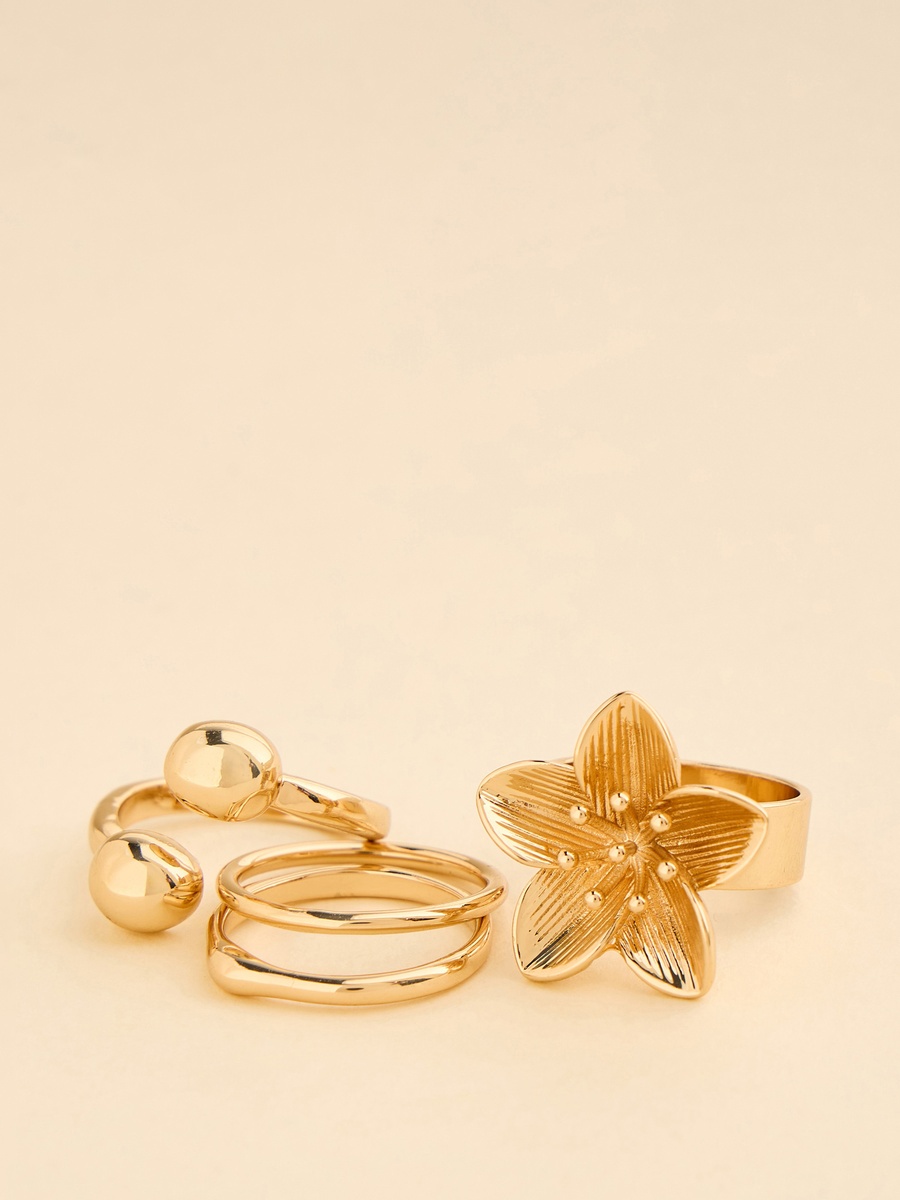 Pack of 4 - Assorted Metallic Ring