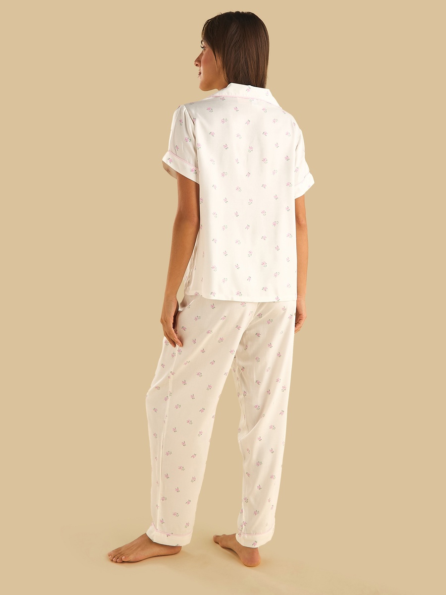 Floral Print Viscose Pyjama Set