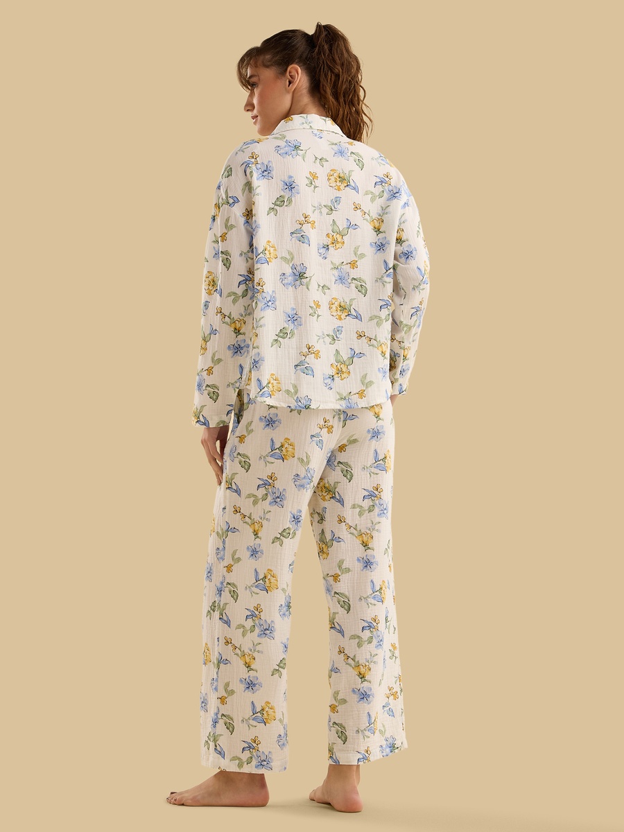 Floral Print Cotton Pyjama Set